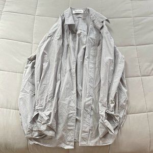 Frankie Shop Lui organic cotton poplin shirt Grey